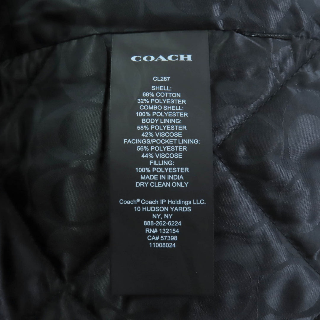 Great COACH trench coat Tonal Mixed Material Trench khaki cotton Women S CL266