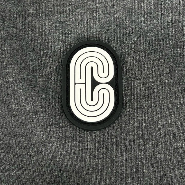 Great COACH hoodie Logo patch Signature ZIP gray cotton mens S 3100
