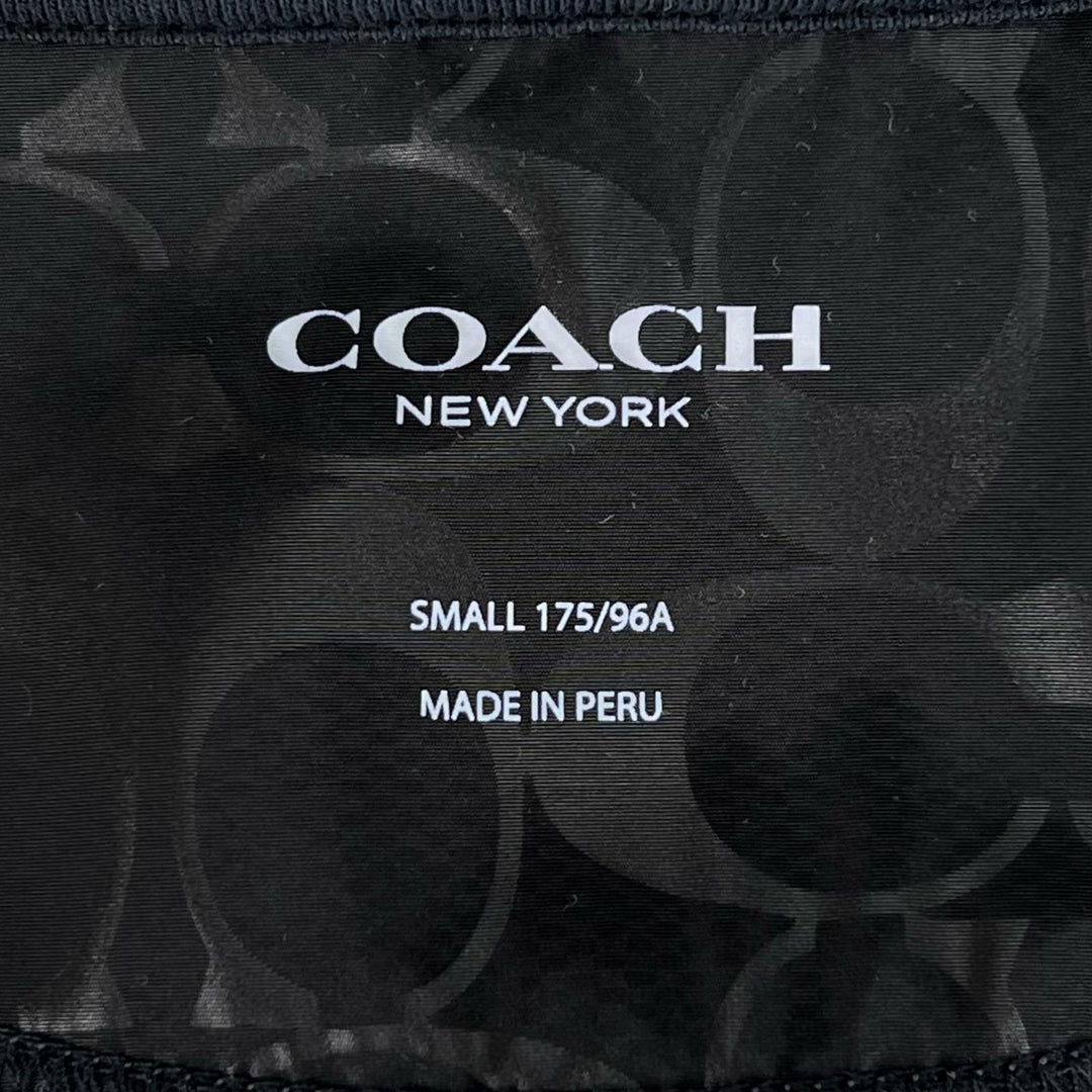 Great COACH hoodie Logo patch Signature ZIP gray cotton mens S 3100
