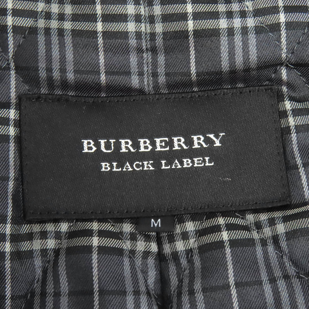 Great BURBERRY BLACK LABEL pea coat Lining check pattern quilted wool M
