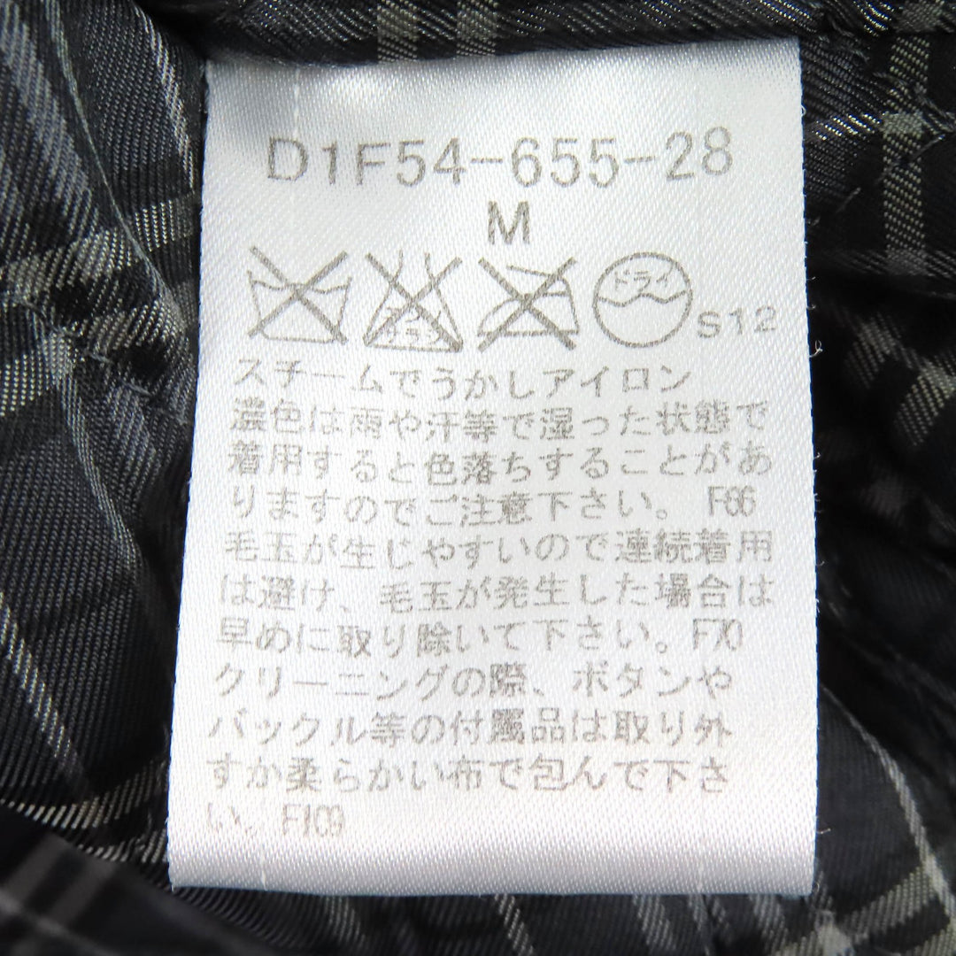 Great BURBERRY BLACK LABEL pea coat Lining check pattern quilted wool M
