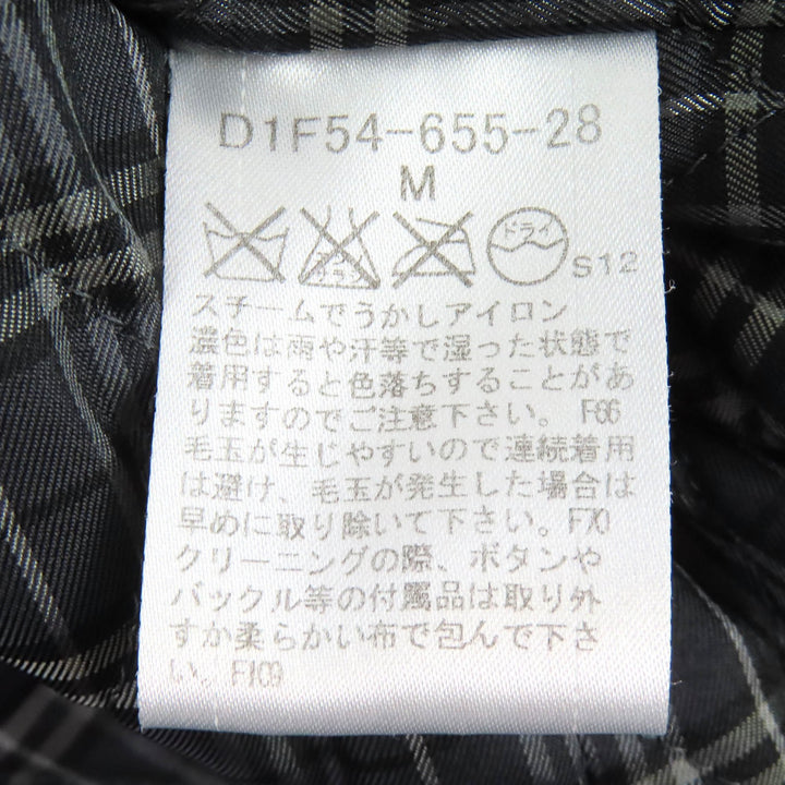Great BURBERRY BLACK LABEL pea coat Lining check pattern quilted wool M