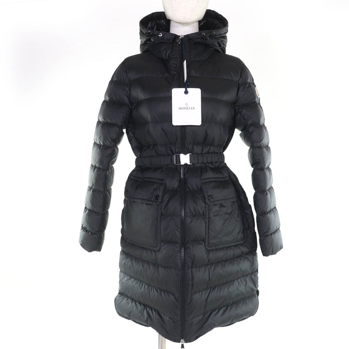 Pristine MONCLER down coat SEDAN Logo patch and hood black Nylon Women 0