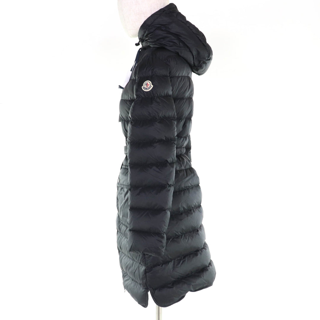 Pristine MONCLER down coat SEDAN Logo patch and hood black Nylon Women 0