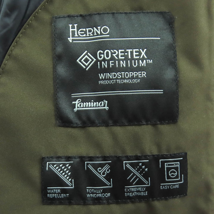 Great Herno Down jacket GORETEX Goretex with hood khaki Women 36 PI128DL