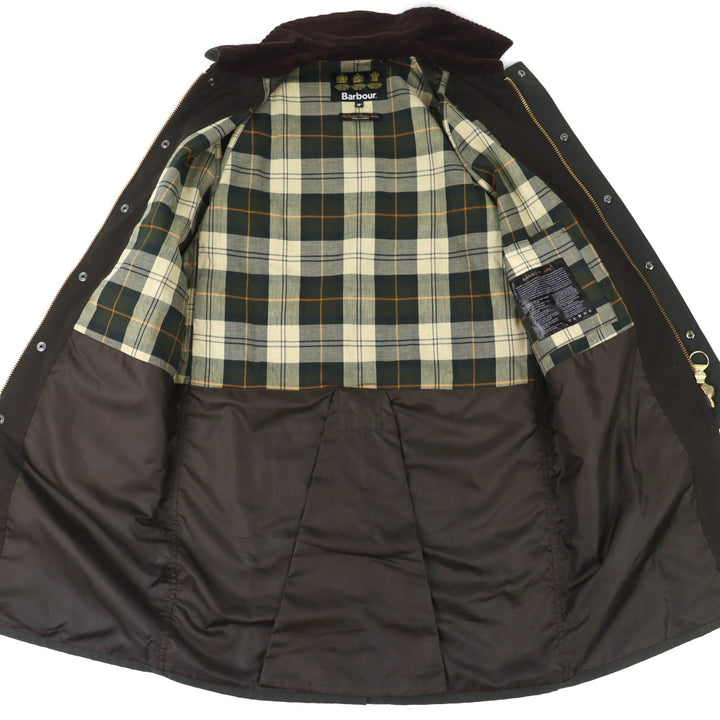 Great Barbour coat NEW BURGHLEY WAX JACKET Check Pattern Oiled Lining Coat 36