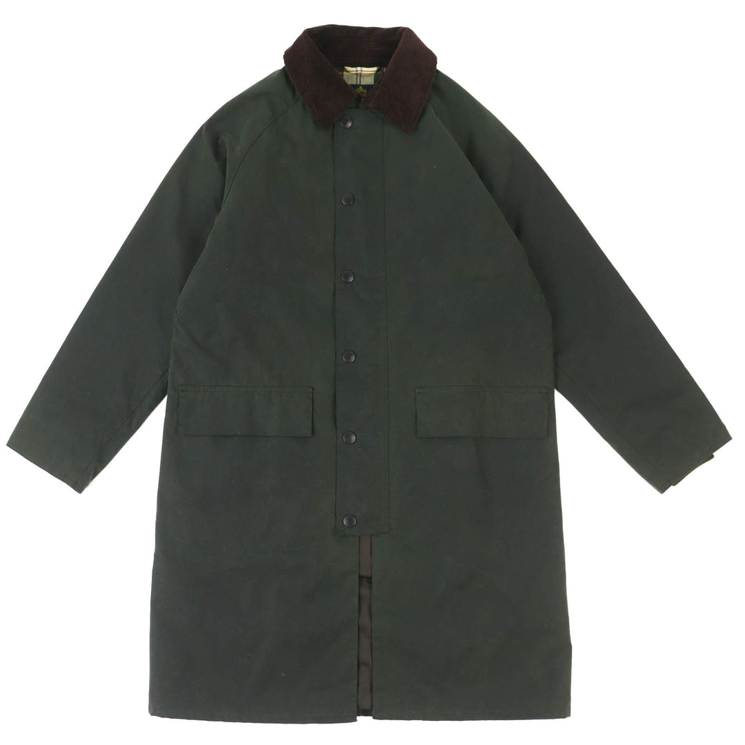 Great Barbour coat NEW BURGHLEY WAX JACKET Check Pattern Oiled Lining Coat 36