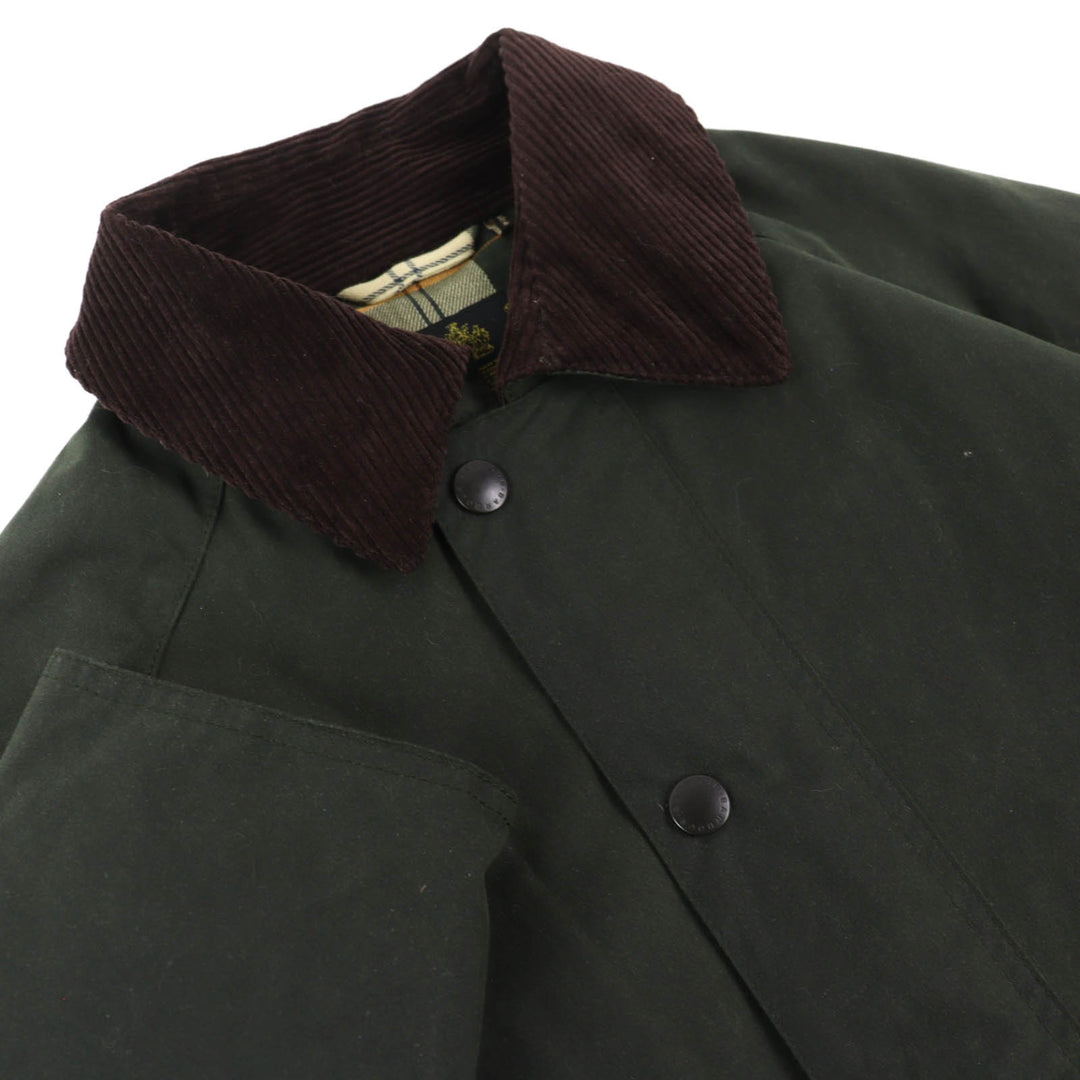Great Barbour coat NEW BURGHLEY WAX JACKET Check Pattern Oiled Lining Coat 36
