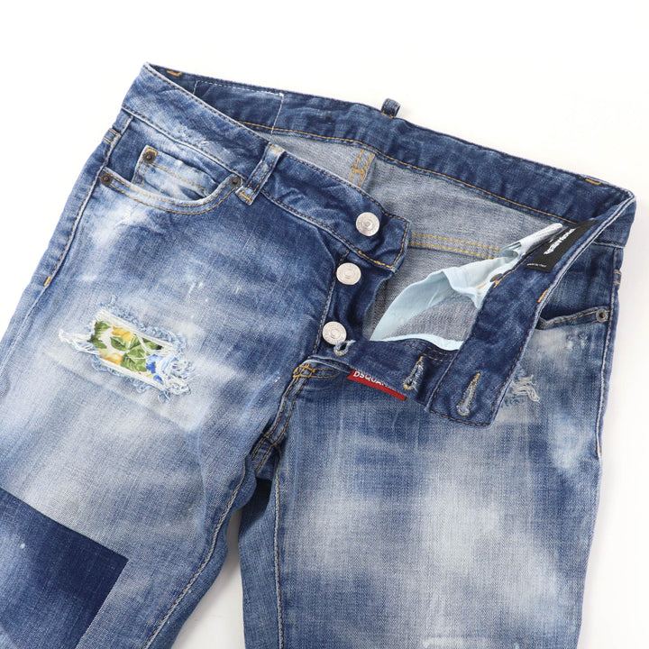 Great DSQUARED2 Denim pants design Indigo blue cotton Women 40 S75LB0589