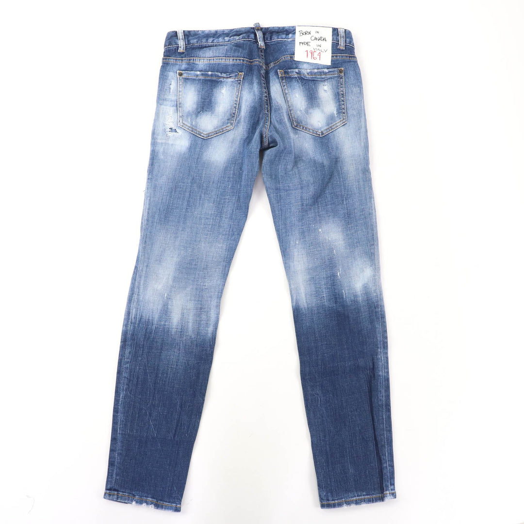 Great DSQUARED2 Denim pants design Indigo blue cotton Women 40 S75LB0589