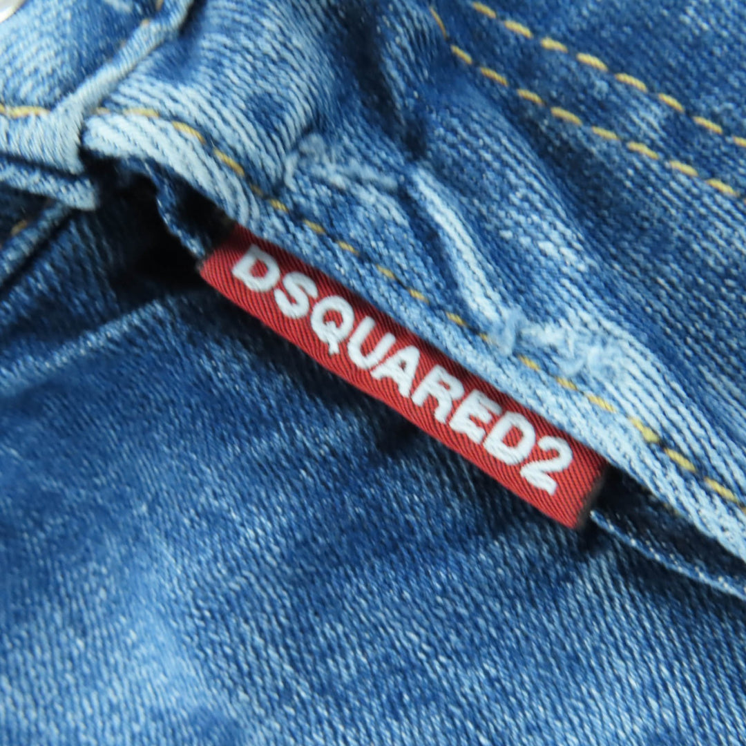 Great DSQUARED2 Denim pants design Indigo blue cotton Women 40 S75LB0589