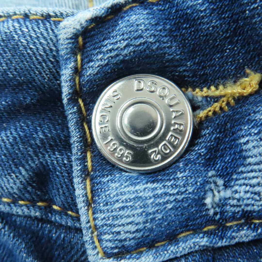 Great DSQUARED2 Denim pants design Indigo blue cotton Women 40 S75LB0589