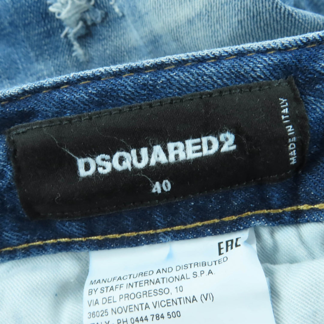 Great DSQUARED2 Denim pants design Indigo blue cotton Women 40 S75LB0589