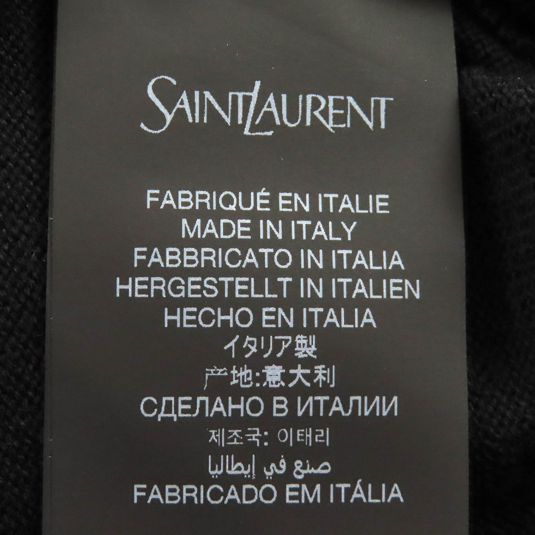 Excellent SAINT LAURENT PARIS cardigan Cropped 3/4 Sleeve Knit black L 818026