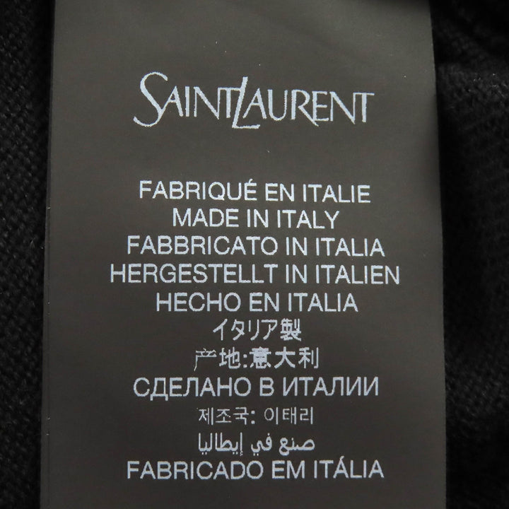 Excellent SAINT LAURENT PARIS cardigan Cropped 3/4 Sleeve Knit black L 818026