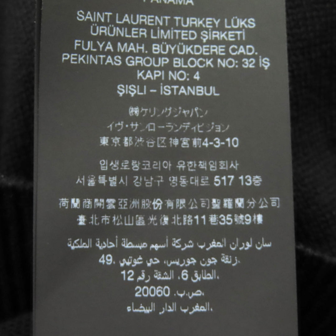 Excellent SAINT LAURENT PARIS cardigan Cropped 3/4 Sleeve Knit black L 818026