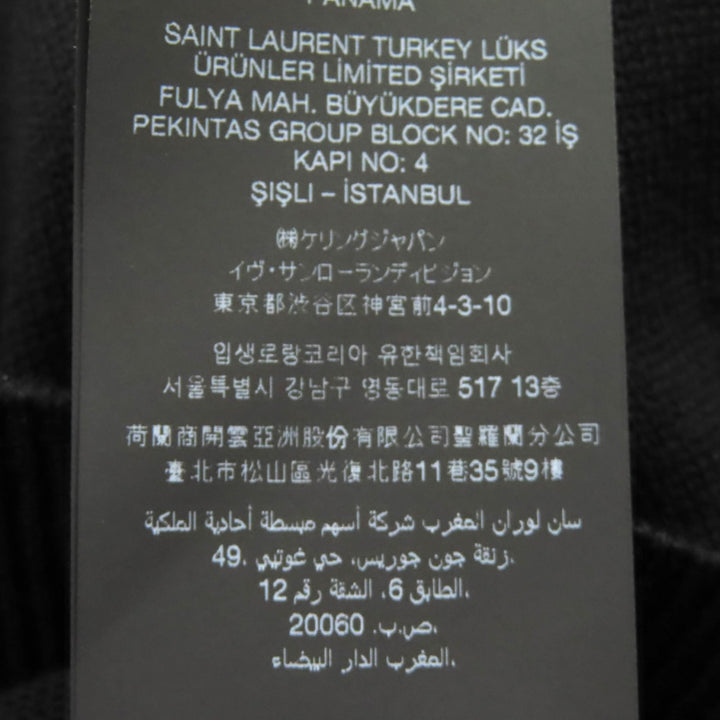 Excellent SAINT LAURENT PARIS cardigan Cropped 3/4 Sleeve Knit black L 818026