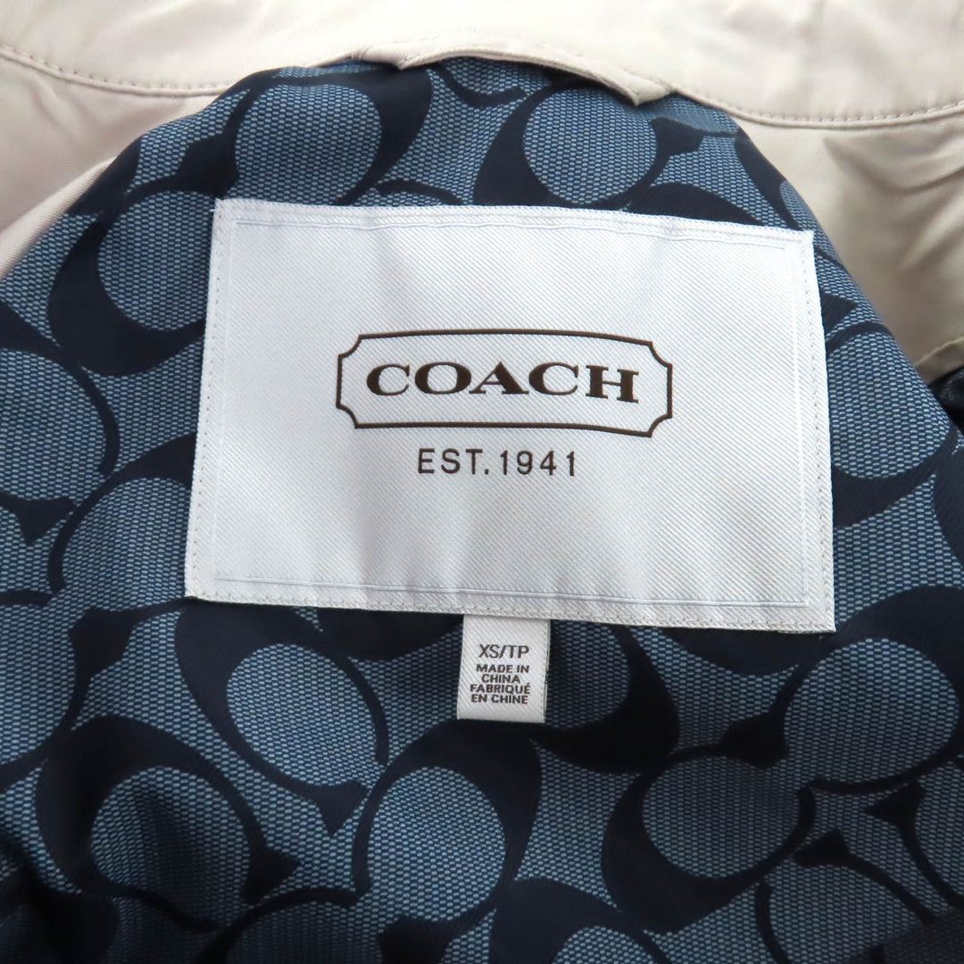 Great COACH coat Ivory cotton Women XS 888-262-6224