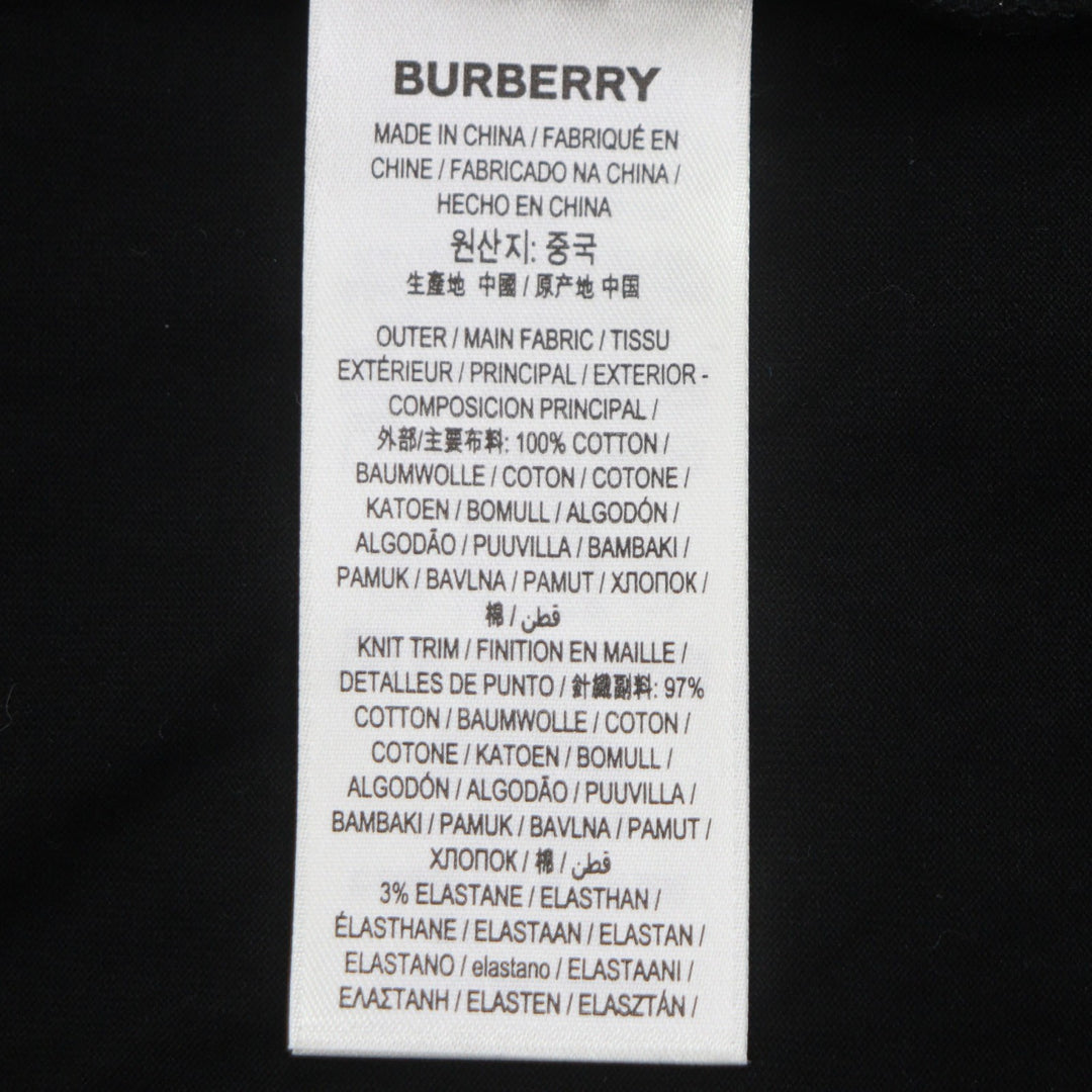 Great BURBERRY Short sleeve T-shirt black cotton mens M 8040764