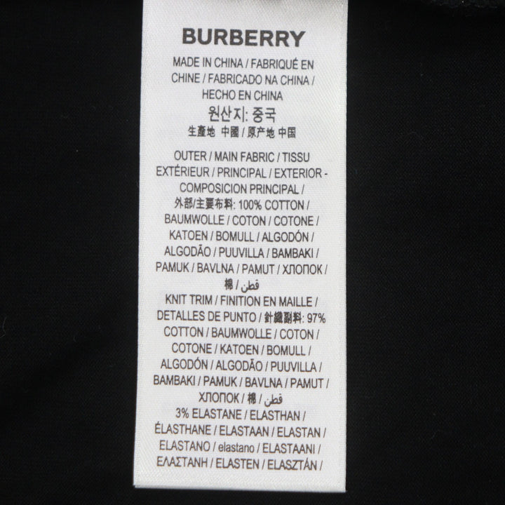 Great BURBERRY Short sleeve T-shirt black cotton mens M 8040764