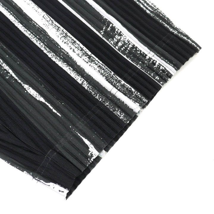 Excellent HOMME PLISSE ISSEY MIYAKE Pants Multi-stripe Pleated black 1 HP93JF167