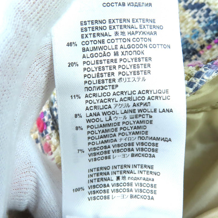 Excellent ETRO Pants Check Pattern Tweed with Fringe at the Hem42 211-14096-1579