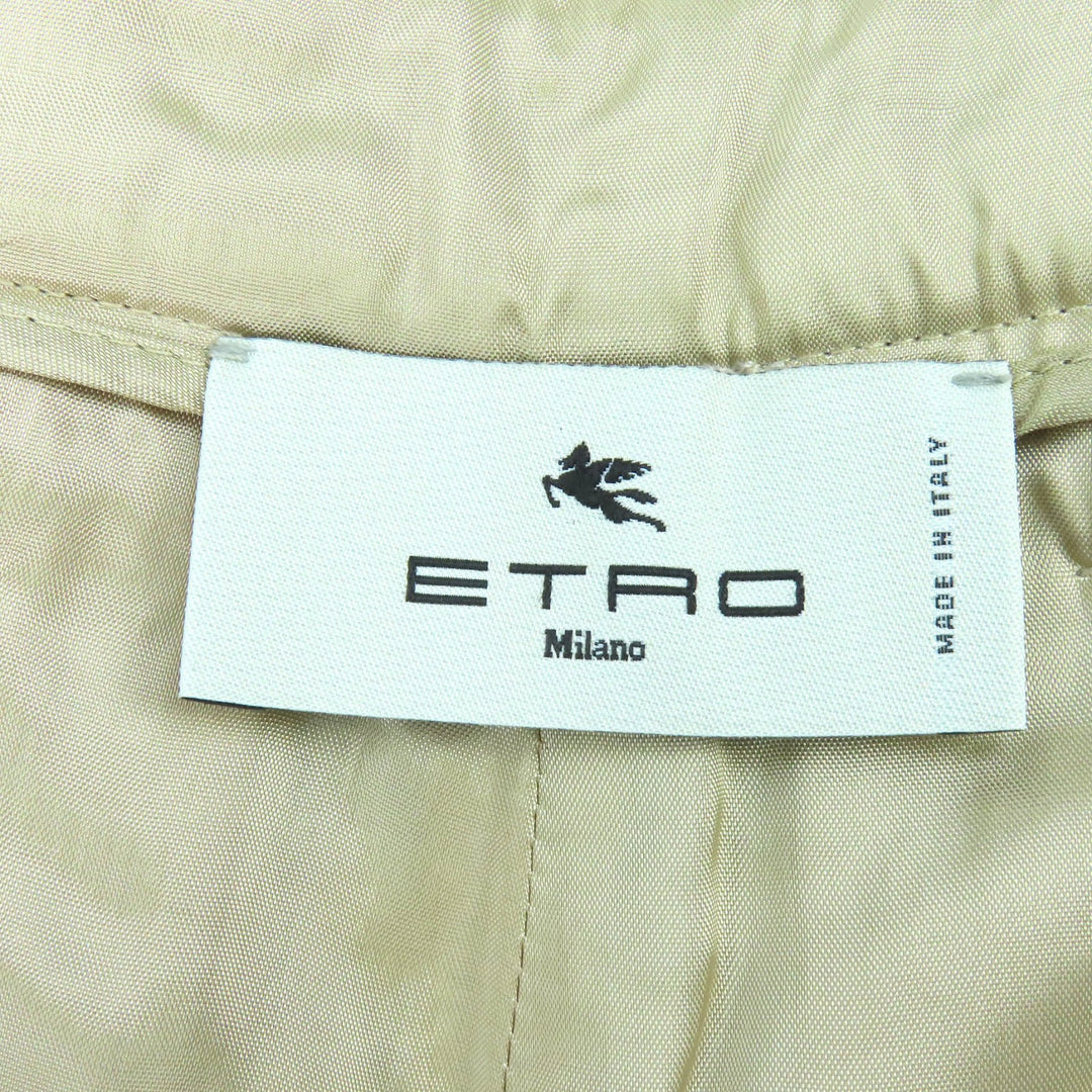 Excellent ETRO Pants Check Pattern Tweed with Fringe at the Hem42 211-14096-1579