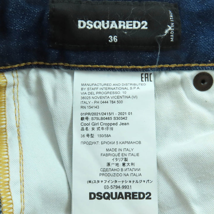 Great DSQUARED2 Denim pants Cool Girl Cropped Jean cotton Women 36 S75LB0465