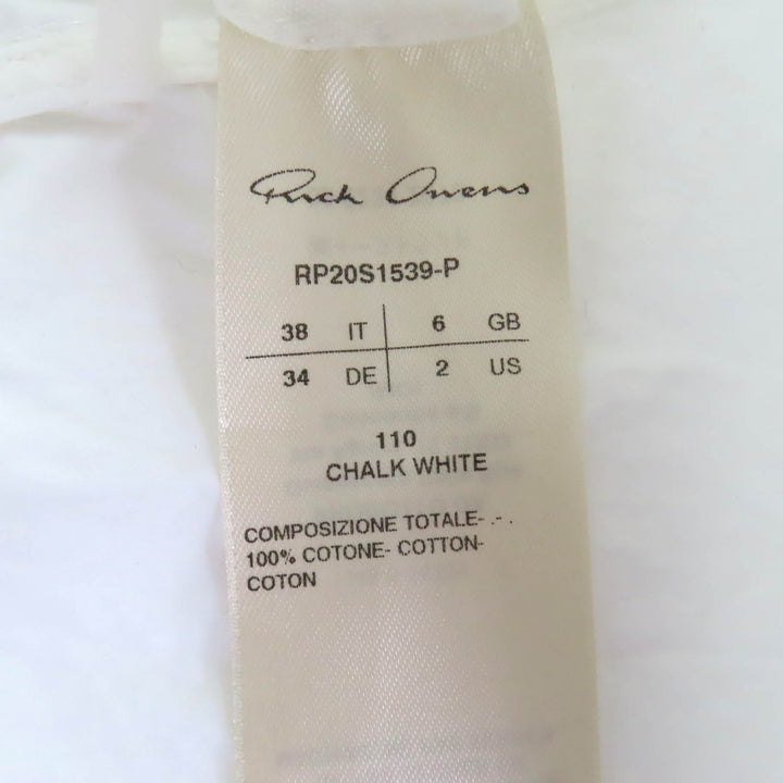 Great Rick Owens one piece SAIL MINI DRESS white cotton Women S RP20S1539
