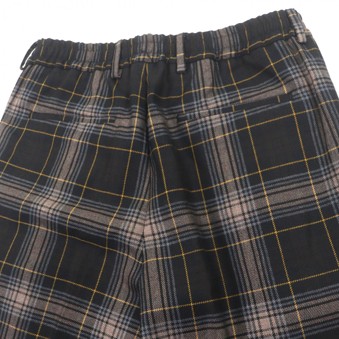 Excellent FENDI Pants Tapered Check Pattern Brown wool mens 48 FB0962