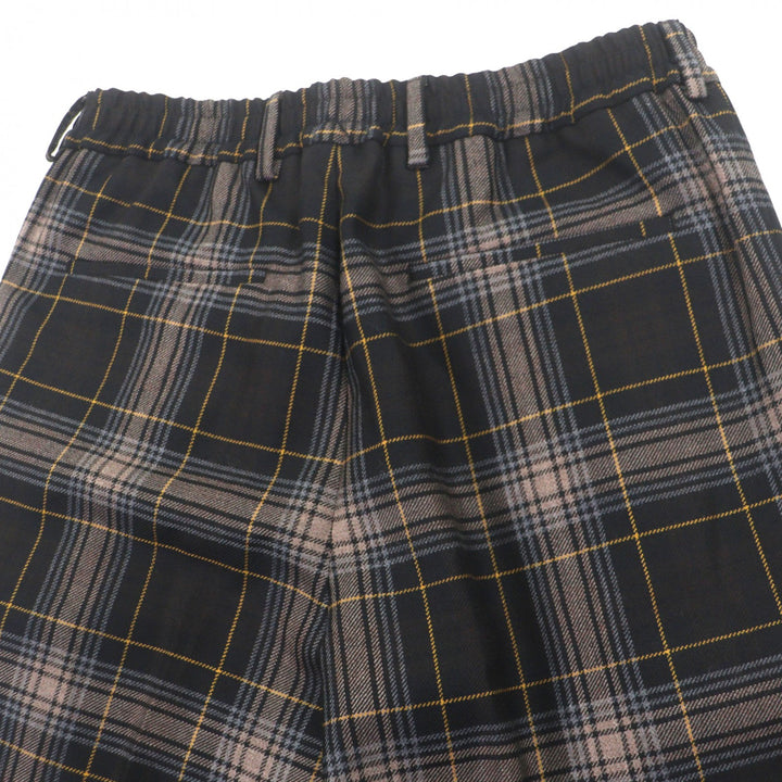 Excellent FENDI Pants Tapered Check Pattern Brown wool mens 48 FB0962