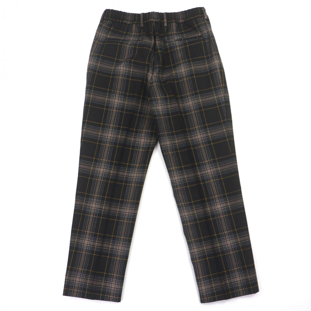 Excellent FENDI Pants Tapered Check Pattern Brown wool mens 48 FB0962