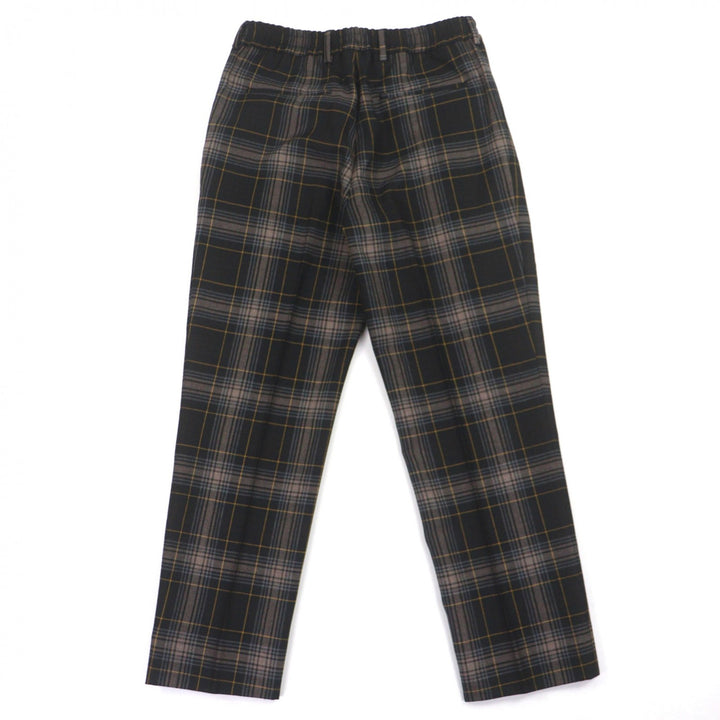 Excellent FENDI Pants Tapered Check Pattern Brown wool mens 48 FB0962