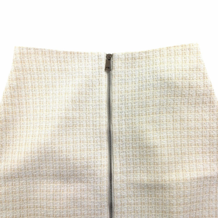Pristine MONCLER Tweed skirt Ivory cotton Women 42 I10932D00005