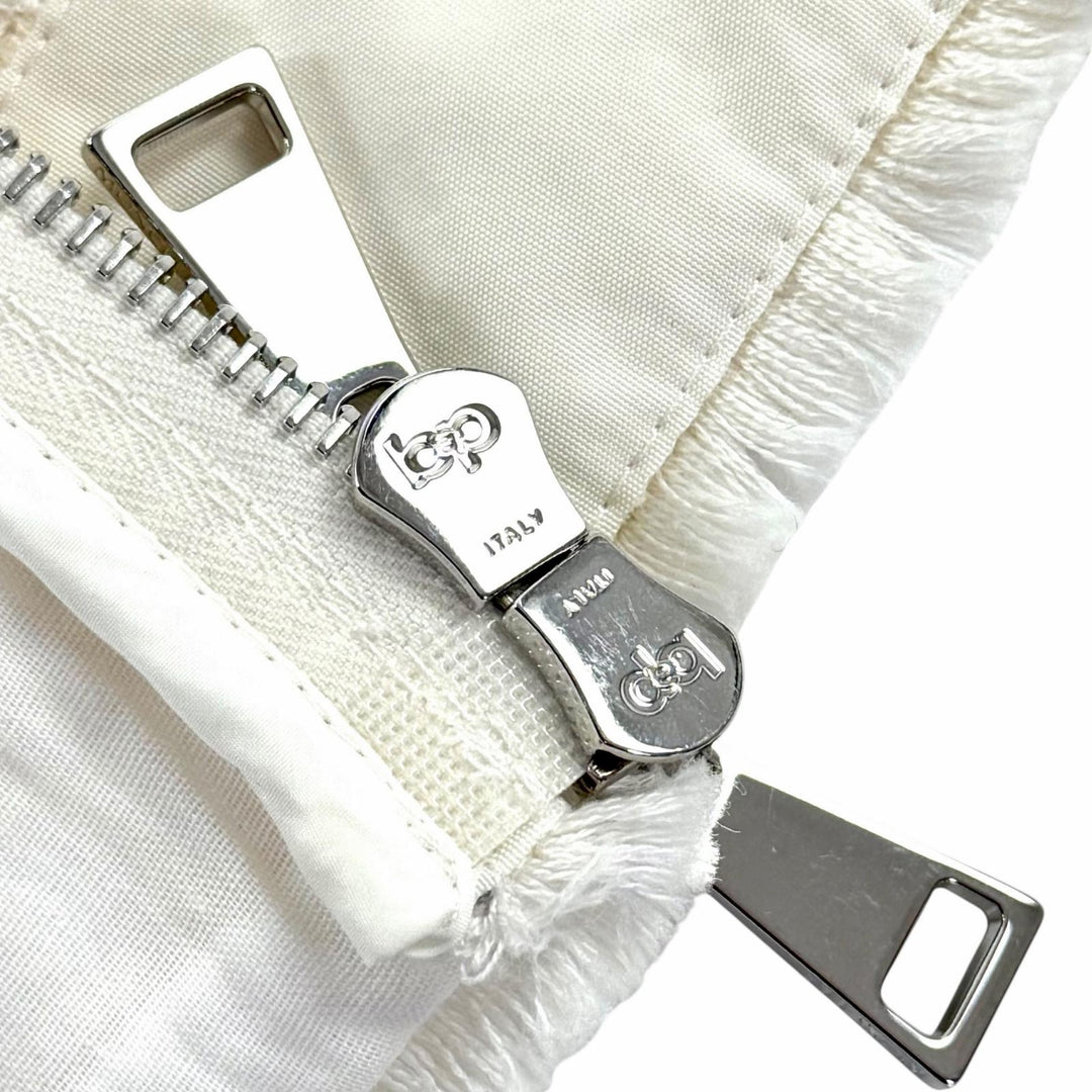 Pristine MONCLER Tweed skirt Ivory cotton Women 42 I10932D00005