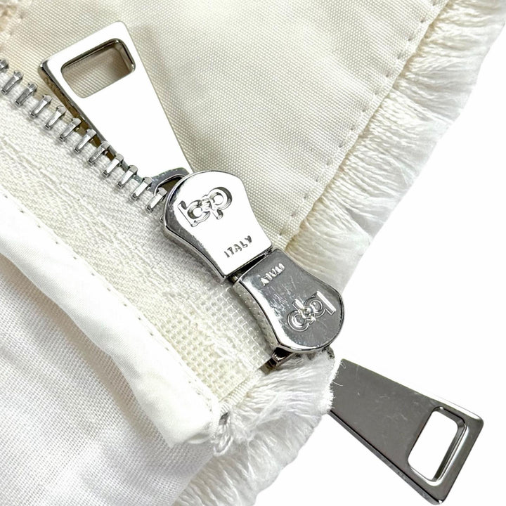 Pristine MONCLER Tweed skirt Ivory cotton Women 42 I10932D00005