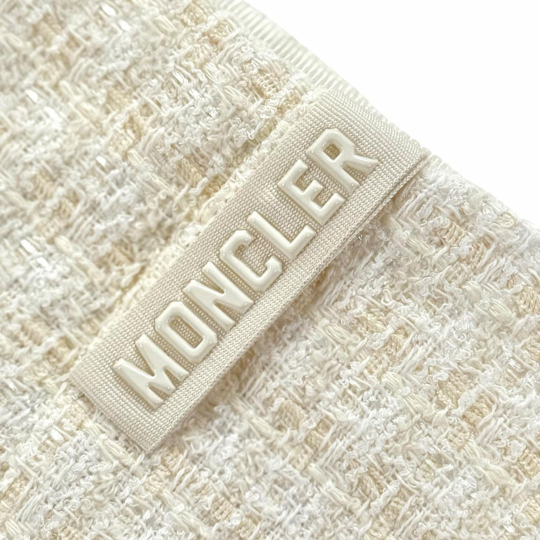 Pristine MONCLER Tweed skirt Ivory cotton Women 42 I10932D00005