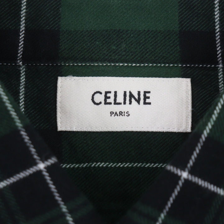 Great CELINE Long sleeve shirt green cotton mens 34 2C562178R
