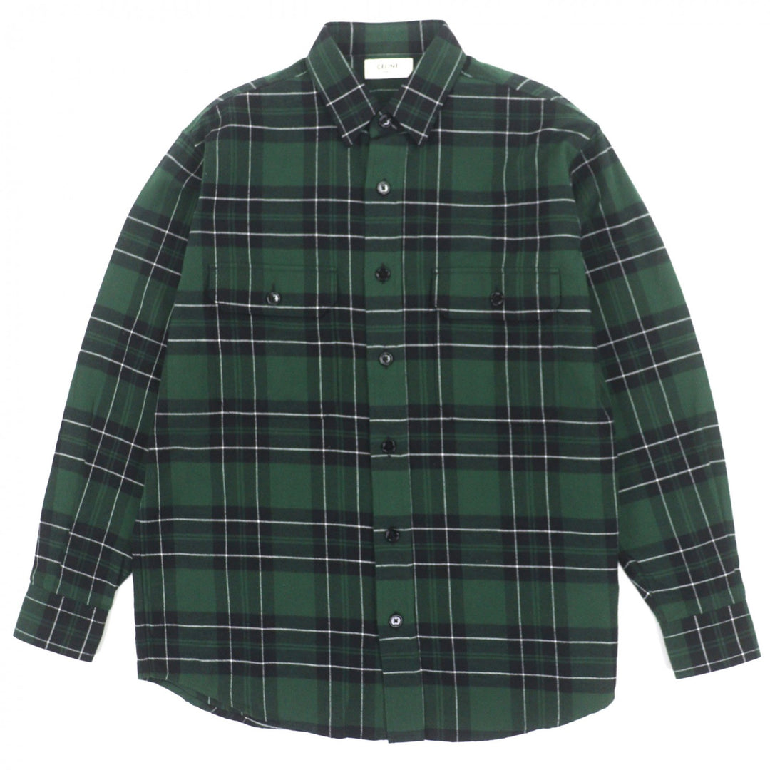 Great CELINE Long sleeve shirt green cotton mens 34 2C562178R