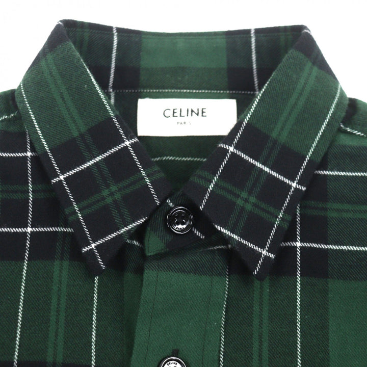 Great CELINE Long sleeve shirt green cotton mens 34 2C562178R