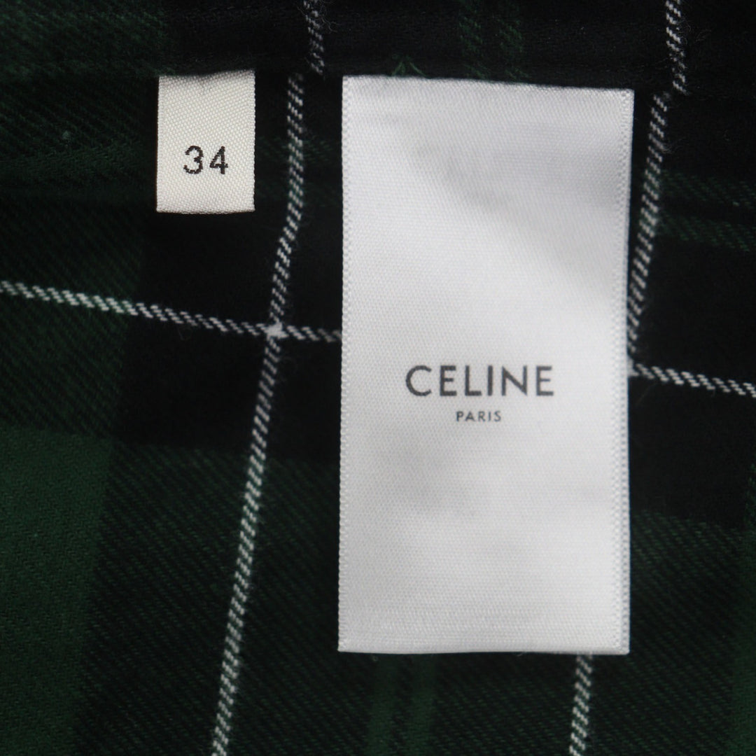 Great CELINE Long sleeve shirt green cotton mens 34 2C562178R