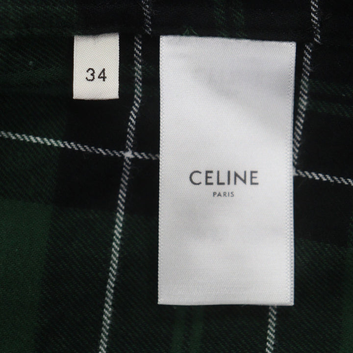 Great CELINE Long sleeve shirt green cotton mens 34 2C562178R