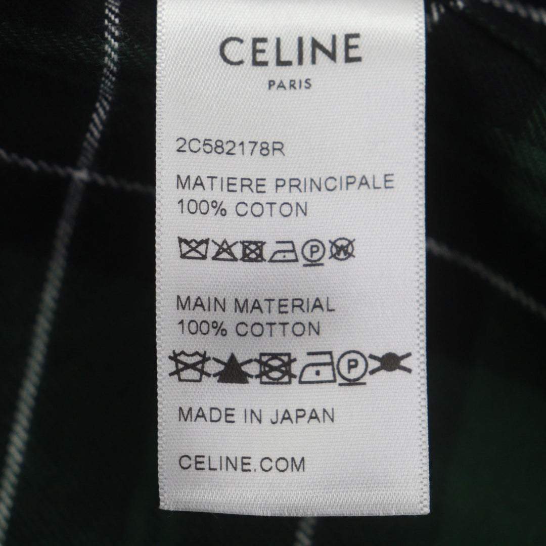 Great CELINE Long sleeve shirt green cotton mens 34 2C562178R