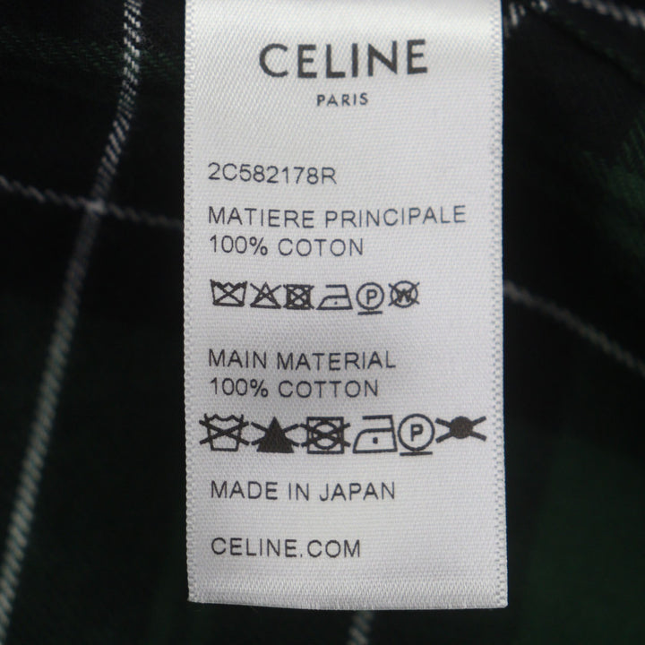 Great CELINE Long sleeve shirt green cotton mens 34 2C562178R