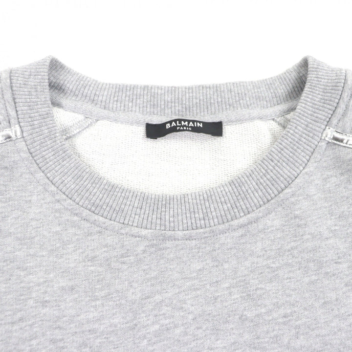 Excellent BALMAIN sweat gray cotton mens S JQ044B153