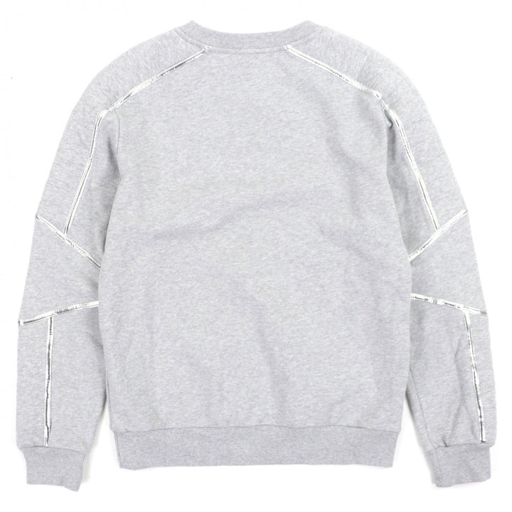 Excellent BALMAIN sweat gray cotton mens S JQ044B153