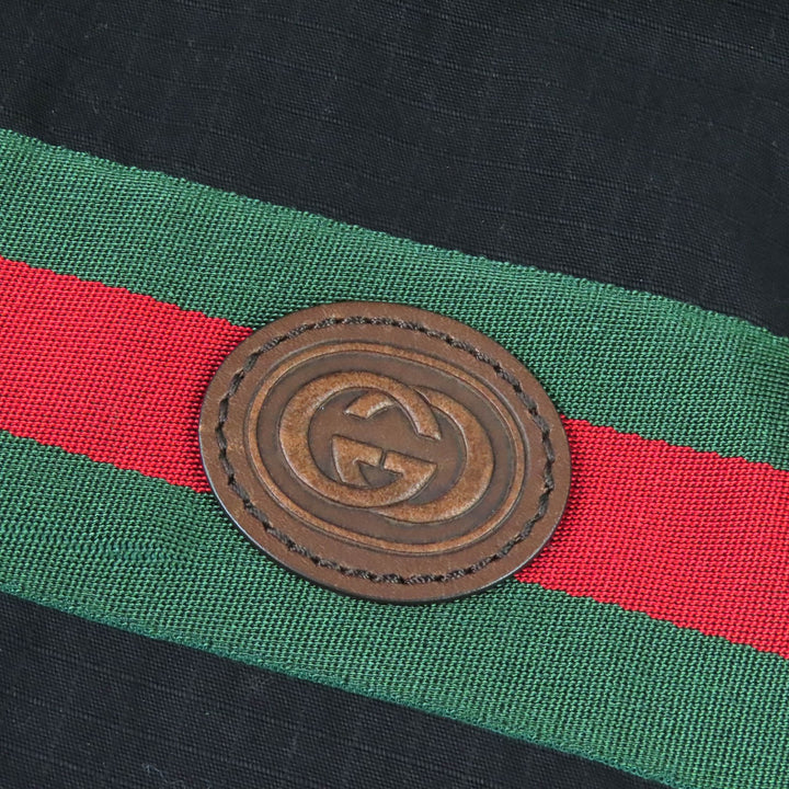 Very Good GUCCI Jacket Interlocking Web Stripe Reversible black 46 639277