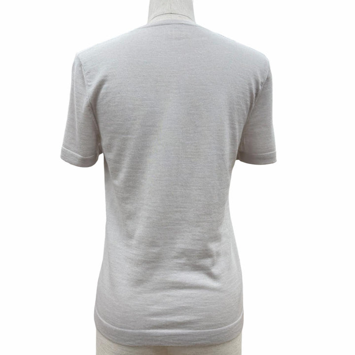 Great HERMES Short sleeve knit gray cashmere Women 38 47-7700