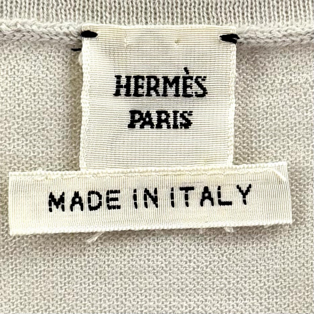 Great HERMES Short sleeve knit gray cashmere Women 38 47-7700