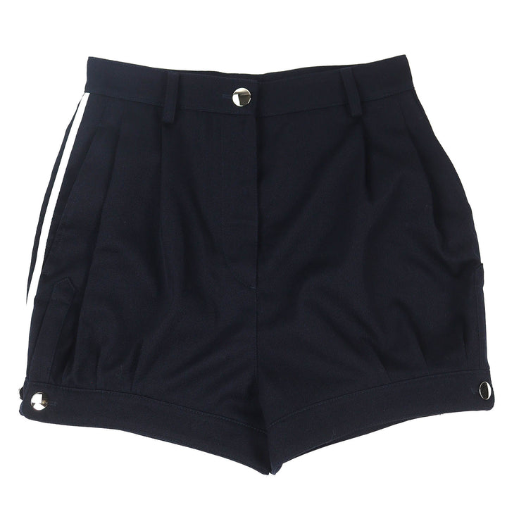 Excellent PRADA Shorts Side line Navy Virgin wool Women 40 P296CG